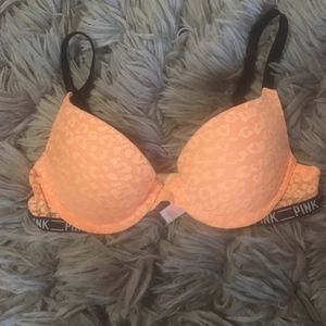 PINK Orange Cheetah Bra 32A